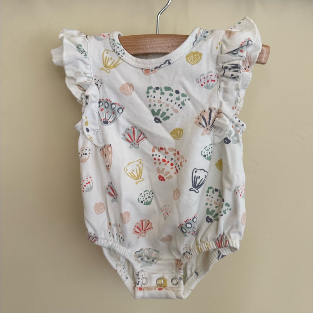 Pehr Sleeveless Double Ruffle One-Piece - Seashells